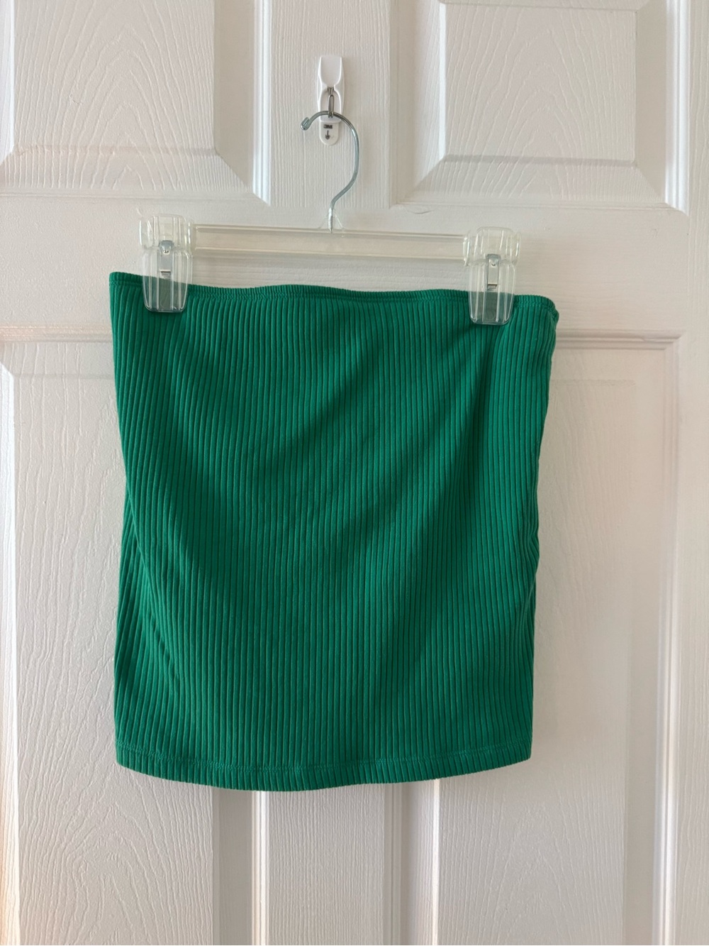 Green ribbed tube top